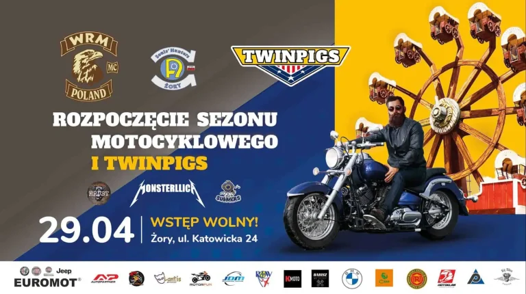 Ogniowe_Rozpoczęcie_Sezonu_Motocyklowego_2024_w_Twinpigs_w_Żorach